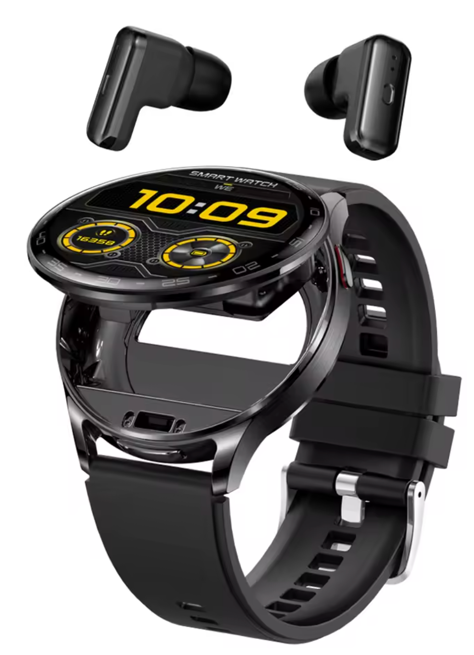 2-in-1 Smarthwatch with Wireless Earbuds- Fitness & Music on the Go